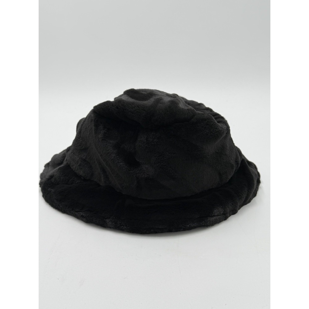 NIKE Apex Faux Fur Bucket Hat Size Medium Unisex Black Swoosh Logo New